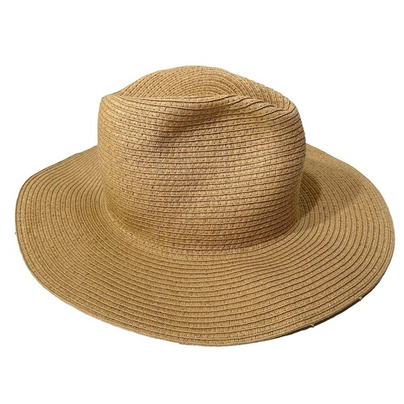 Madewell Tan Foldable Stitched Paper Straw Hat S/M - Picture 6 of 12